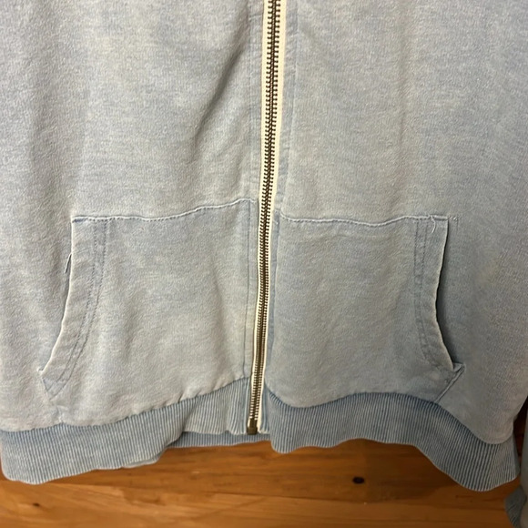 Marine layer men’s Clement hooded jacket M zip up stone blue pockets summer soft - Picture 6 of 10